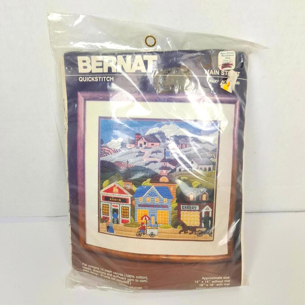 Vintage Bernat Quick Stitch Kit T08589 Main‎ Street 1987